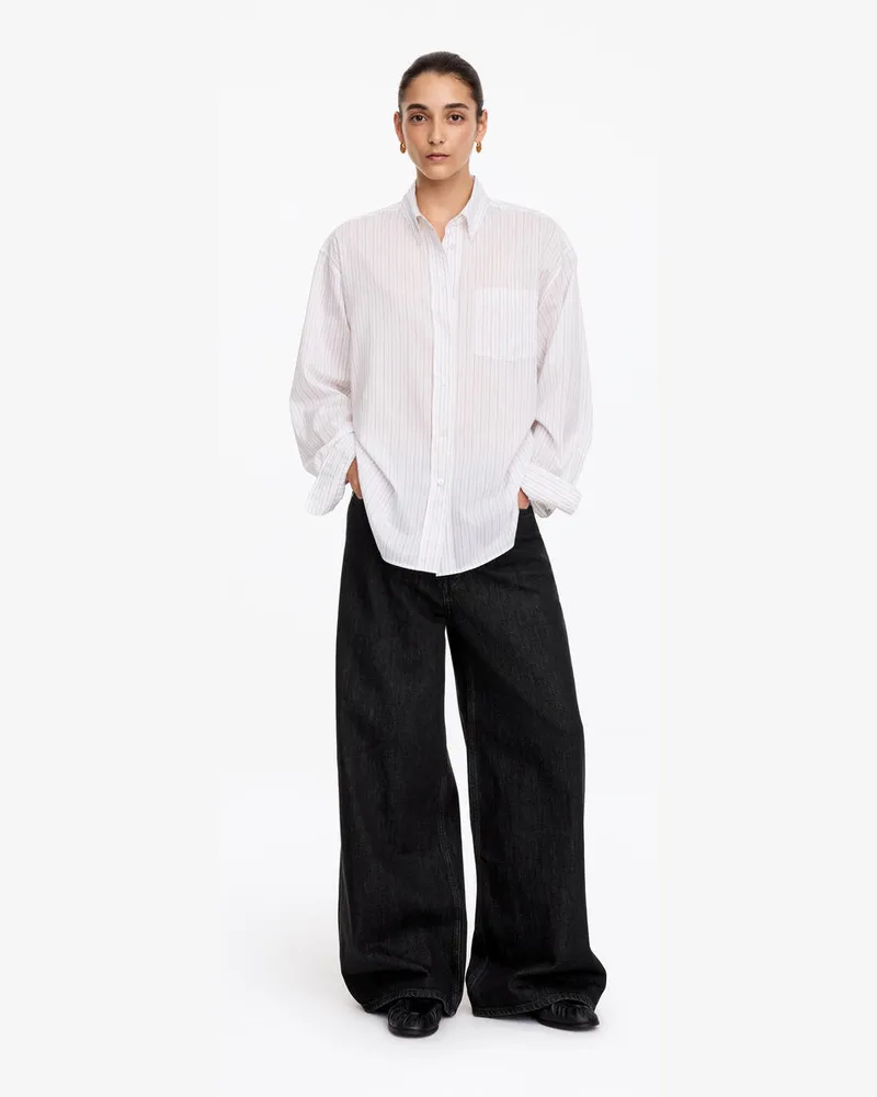 Arket CEDAR Oversized Wide Jeans -Schwarz Schwarz