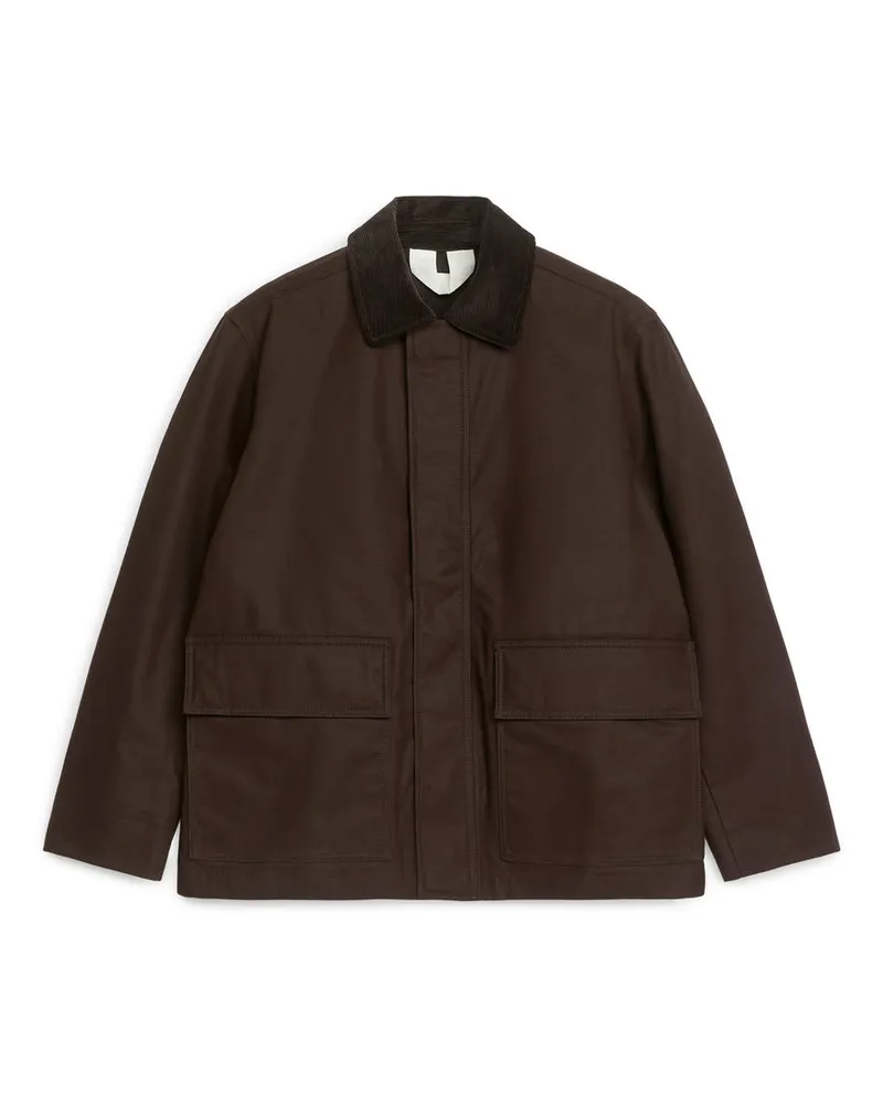 Arket Jacke Aus Gewachster Baumwolle -Braun Braun