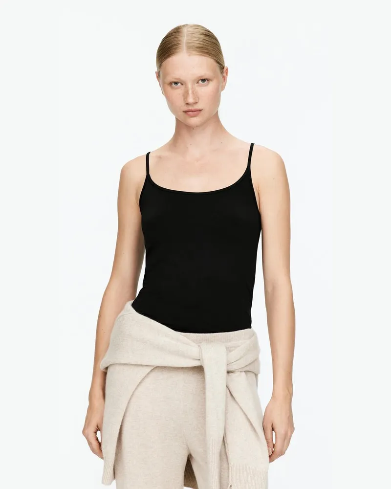 Arket Tanktop Mit Stretch -Schwarz Schwarz