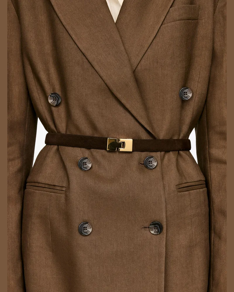 Arket Schnallengürtel Aus Veloursleder -Braun Braun