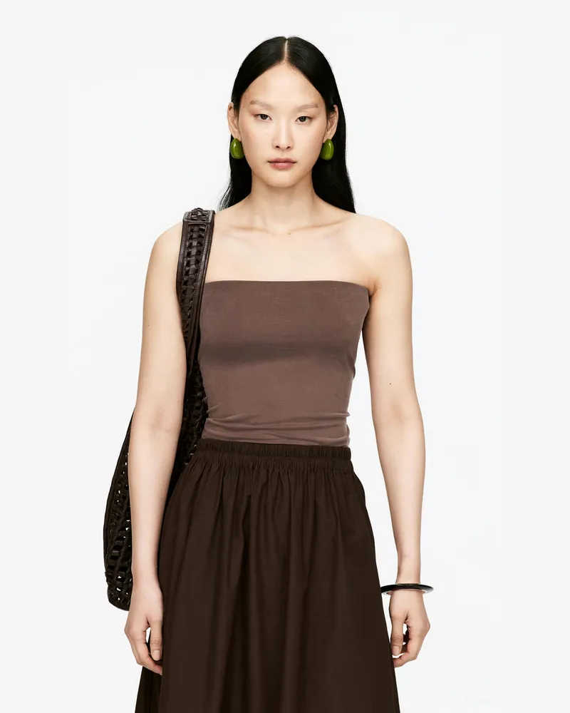 Arket Bandeau-Top Aus Cupro -Braun Braun