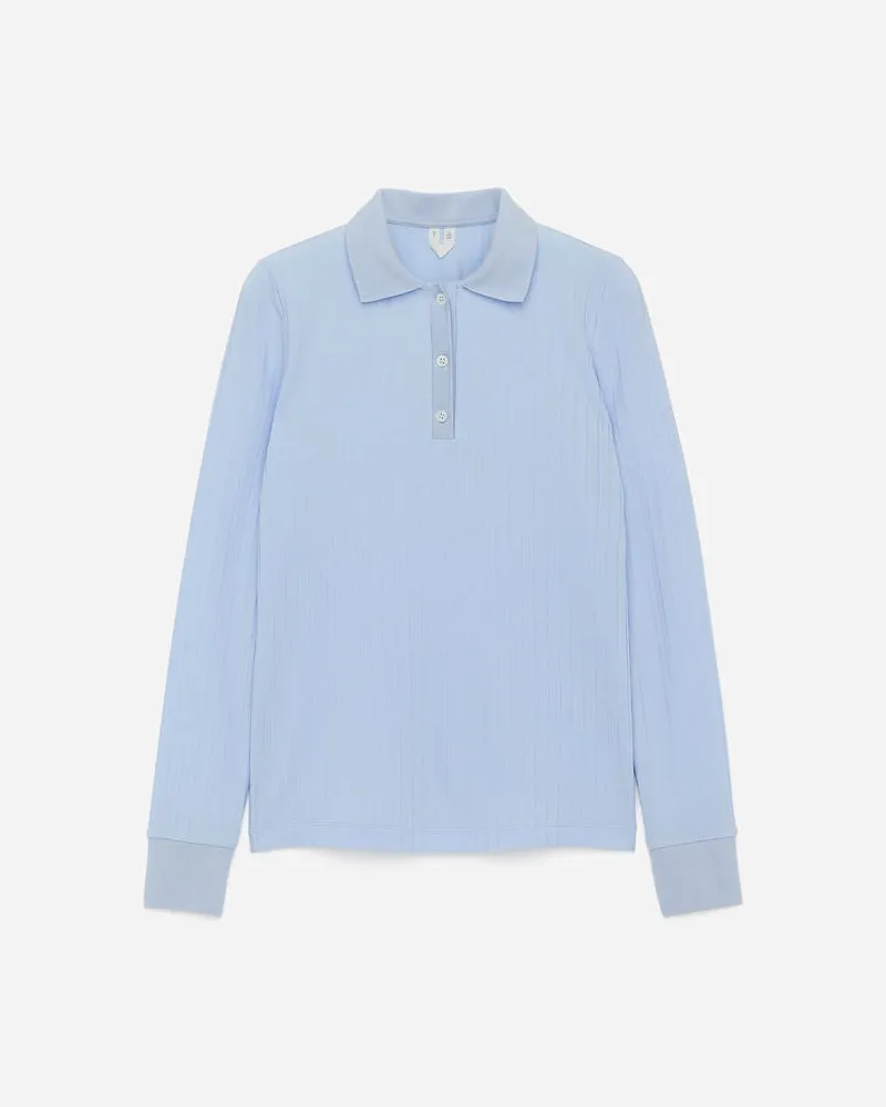 Arket Geripptes Poloshirt -Blau Blau