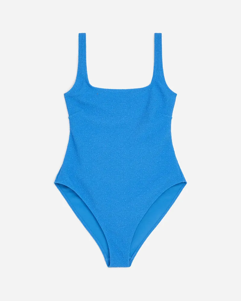 Arket Strukturierter Badeanzug -Blau Blau