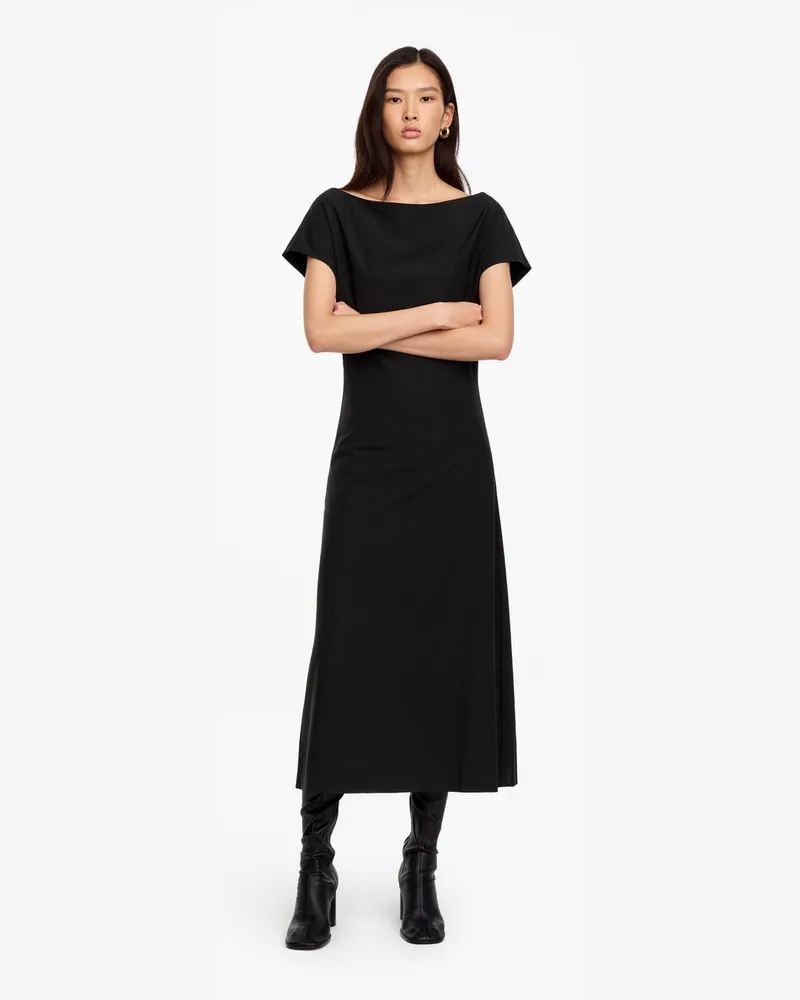 Arket Off-Shoulder-Midikleid -Schwarz Schwarz