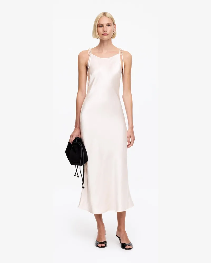 Arket Slipkleid Aus Satin Mit Crinkle-Effekt -Rosa Rosa