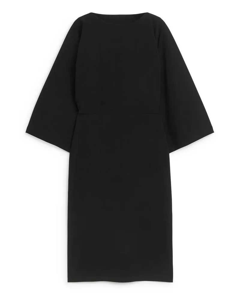 Arket Midikleid Mit U-Boot-Ausschnitt - Schwarz Schwarz