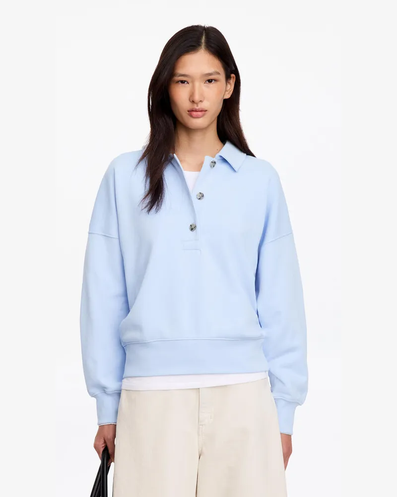 Arket Sweatshirt Aus French Terry Mit Polokragen -Blau Blau