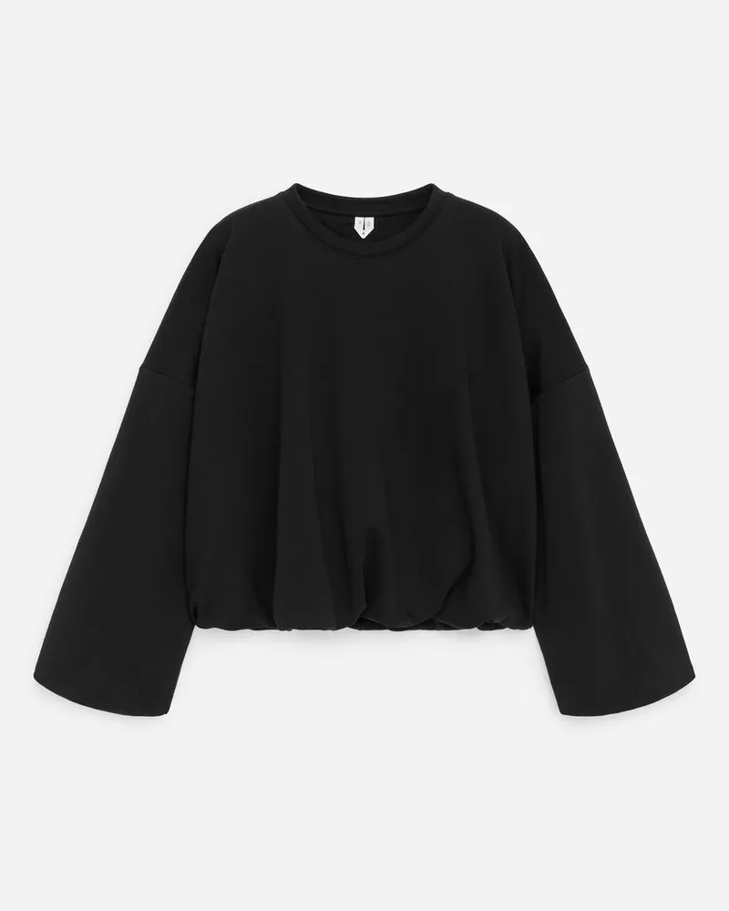 Arket Sweatshirt Mit Ballonschnitt -Schwarz Schwarz