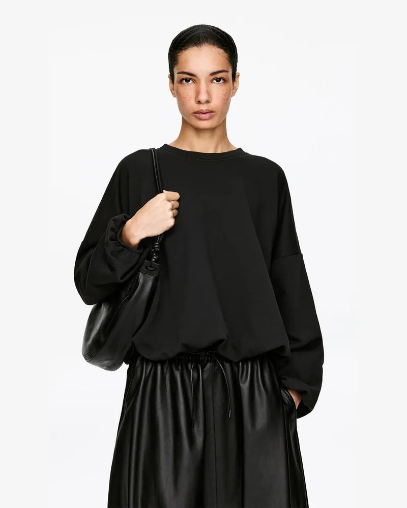 Arket Sweatshirt Mit Ballonschnitt -Schwarz Schwarz