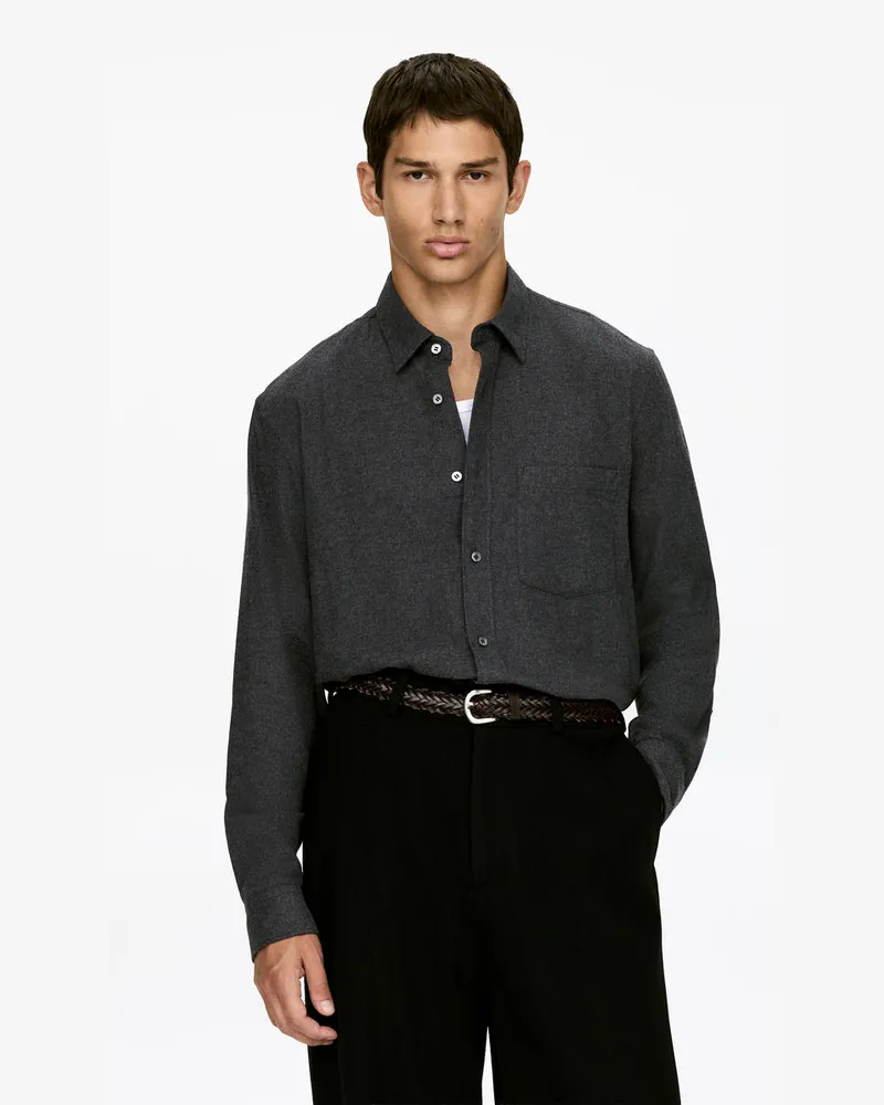 Arket Flanellhemd -Grau Grau