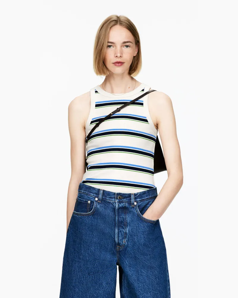 Arket Geripptes Tanktop -Blau Blau