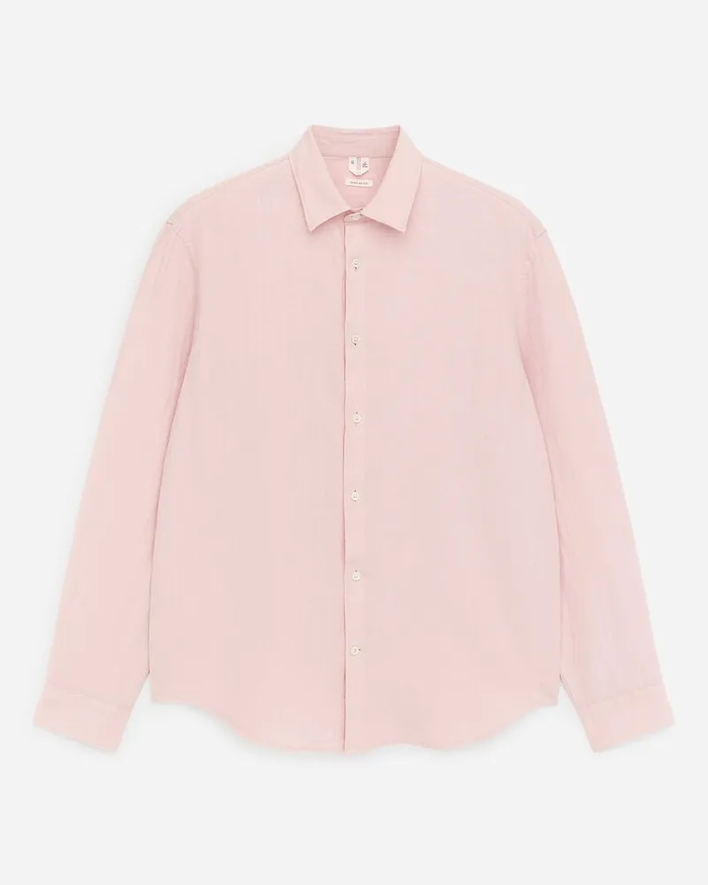 Arket Leinenhemd Mit Normaler Passform -Rosa Rosa