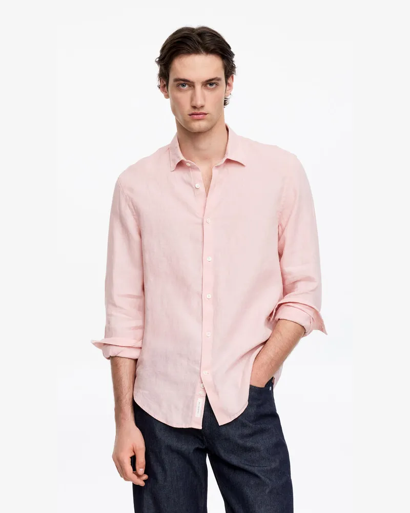 Arket Leinenhemd Mit Normaler Passform -Rosa Rosa