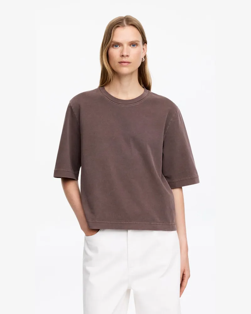 Arket Kastiges Signature-T-Shirt -Braun Braun