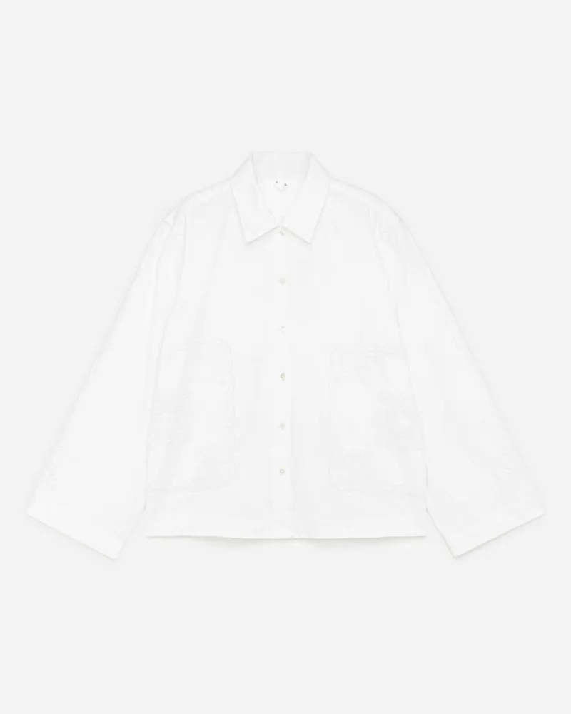 Arket Hemd Mit Stickerei -Weiß Weiß