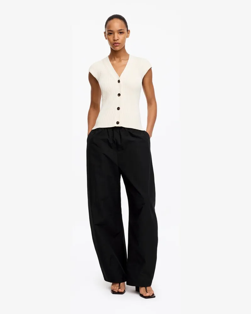 Arket Baumwollhose Mit Barrel Leg -Schwarz Schwarz
