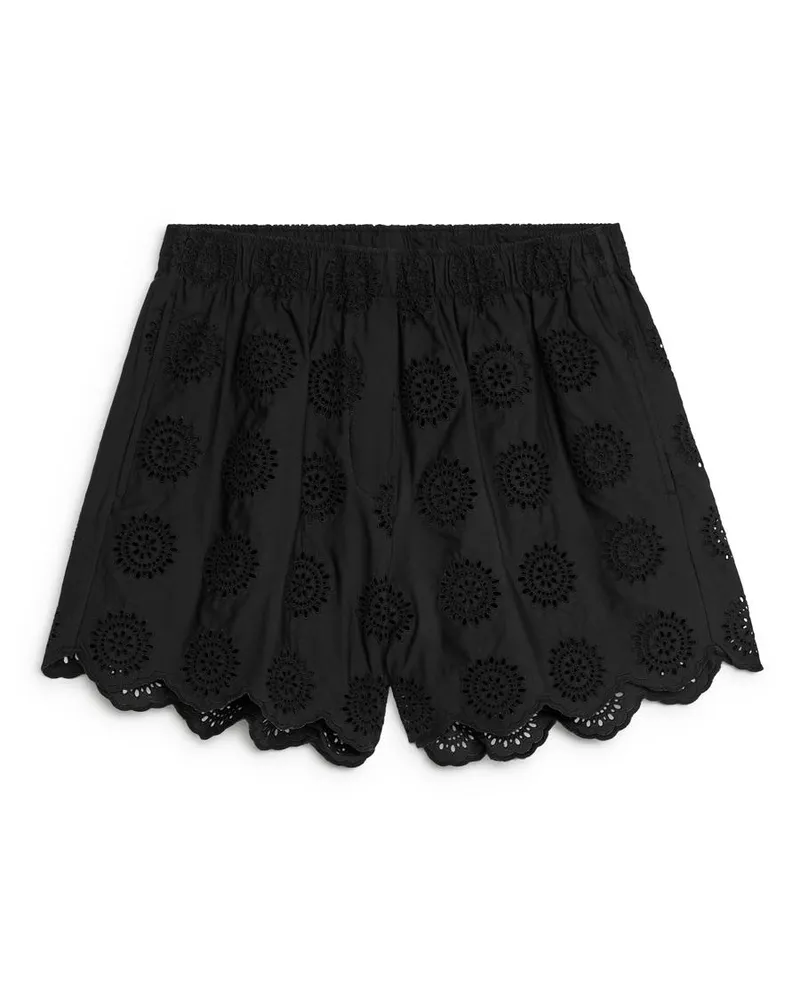Arket Shorts Mit Lochstickerei -Schwarz Schwarz