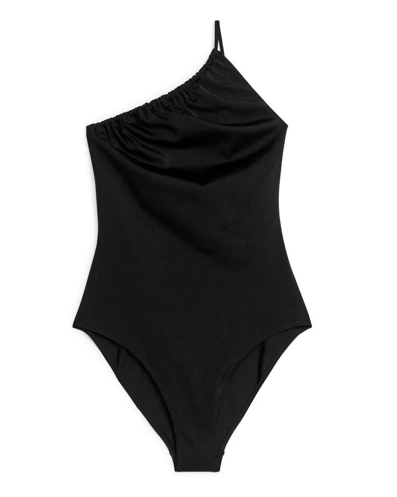 Arket One-Shoulder-Badeanzug - Schwarz Schwarz