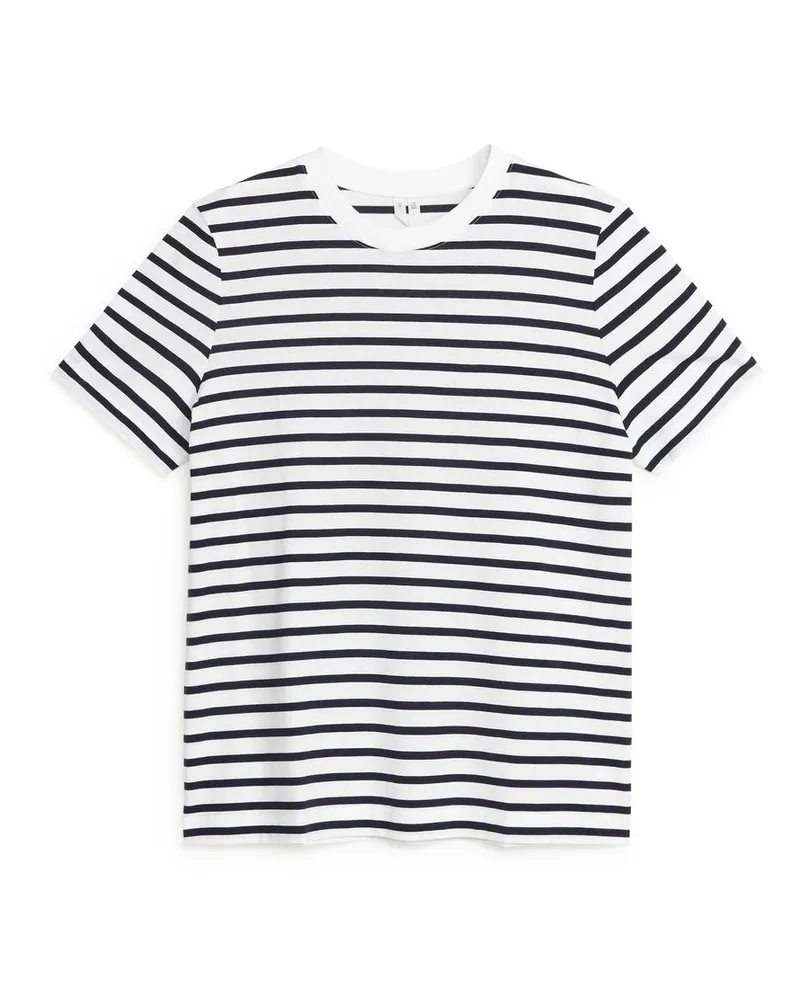 Arket Lily Leichtes T-Shirt - Blau|Weiß|Mehrfarbig Weiß