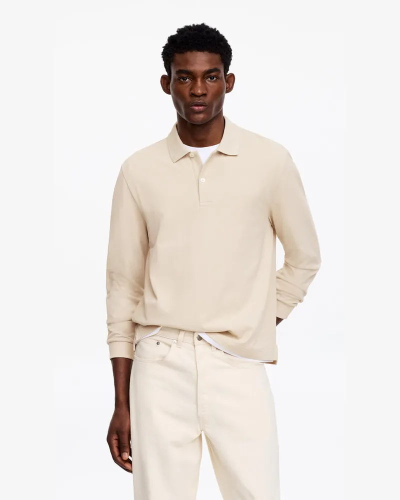 Arket Poloshirt Aus Baumwoll-Pikee -Weiß Weiß