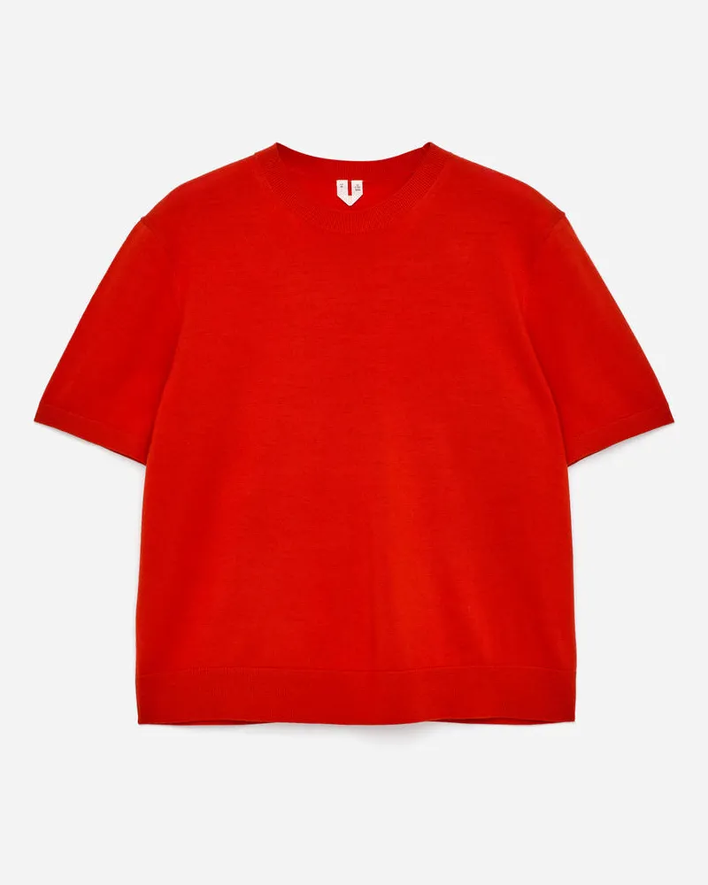 Arket Gestricktes T-Shirt Aus Merinowolle -Rot Rot