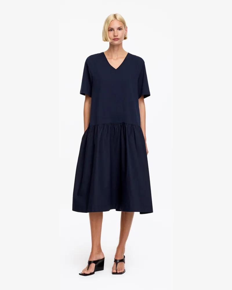 Arket Midikleid Mit V-Ausschnitt -Blau Blau