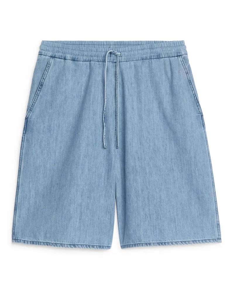 Arket Shorts Aus Denim-Twill - Blau Hellblau