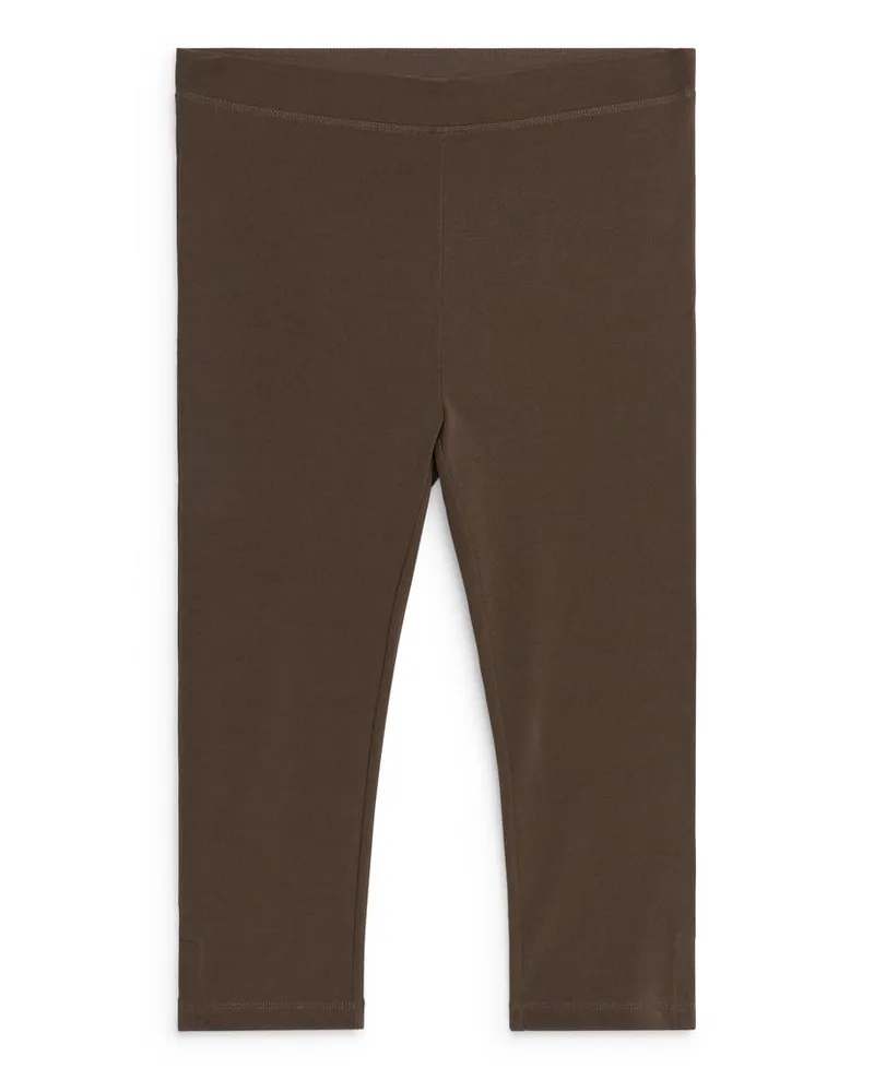 Arket Gerippte Capri-Leggings - Braun Dunkelbraun