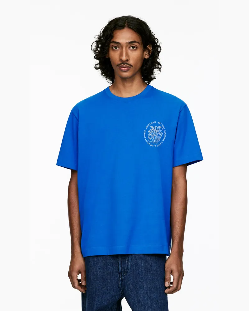 Arket ARKET CAFÉ T-Shirt Mit Print -Blau Blau