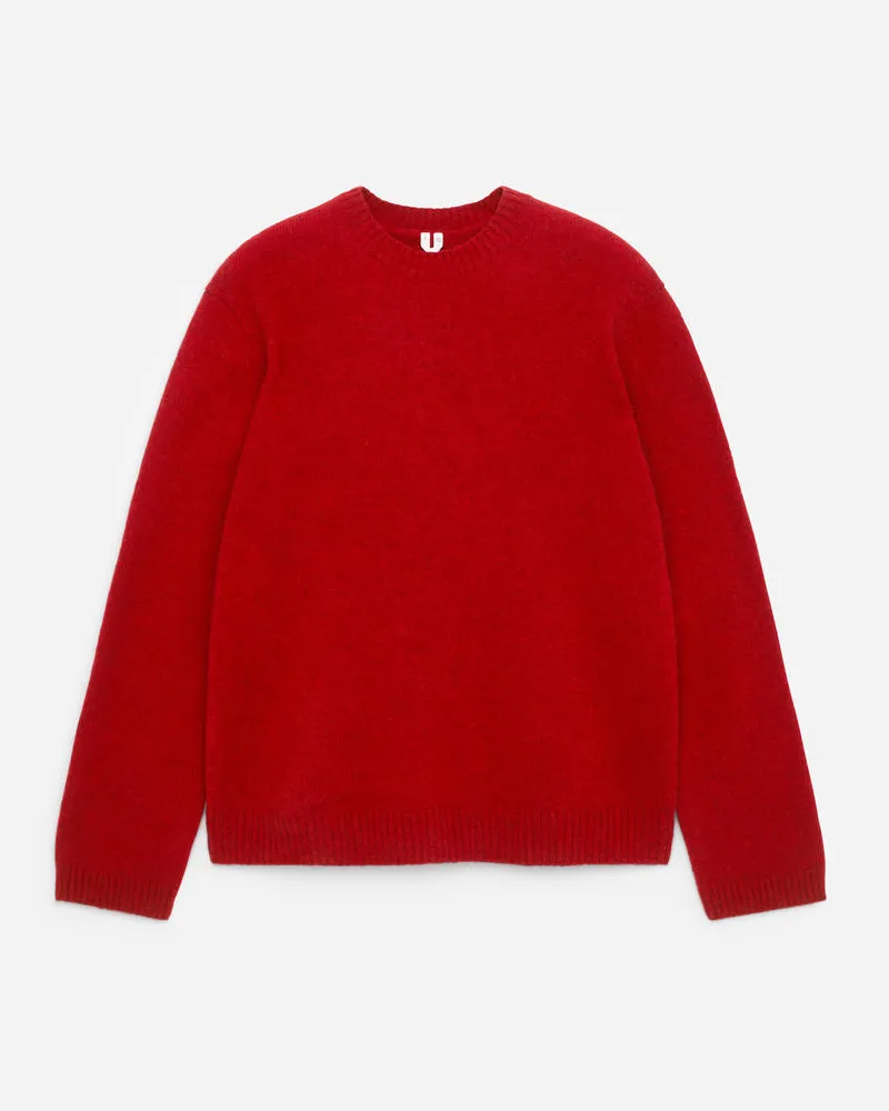 Arket Wollpullover Mit Rundhalsausschnitt -Rot Rot