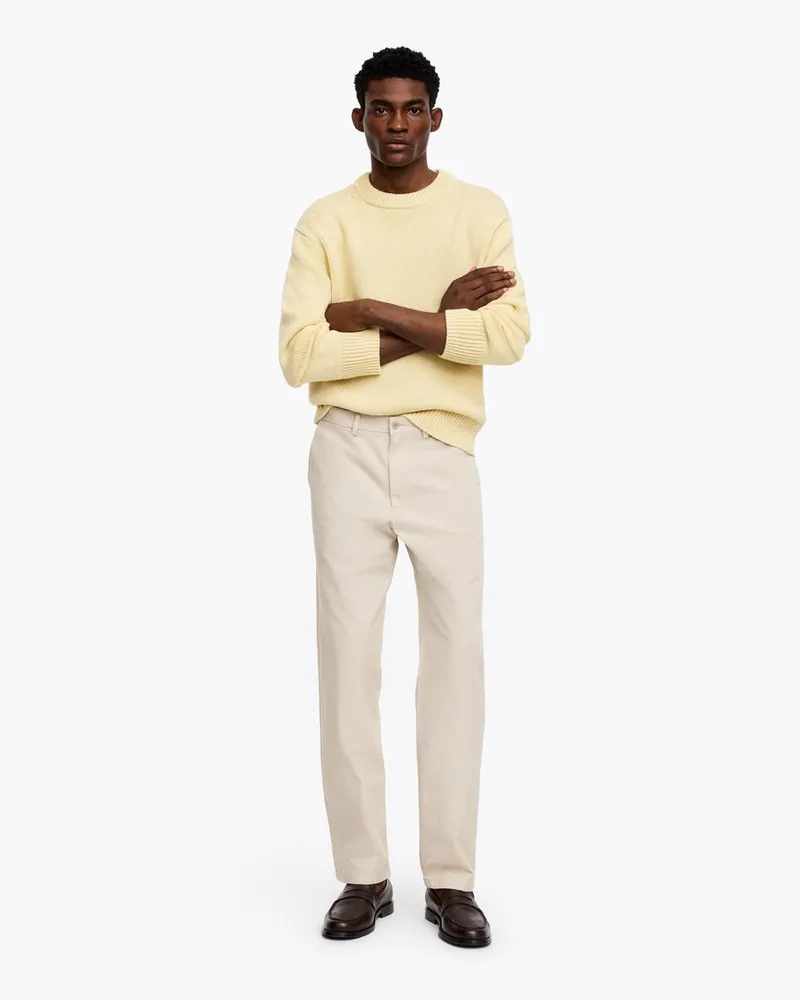 Arket Gerade Geschnittene Chino Aus Baumwolle -Beige Beige