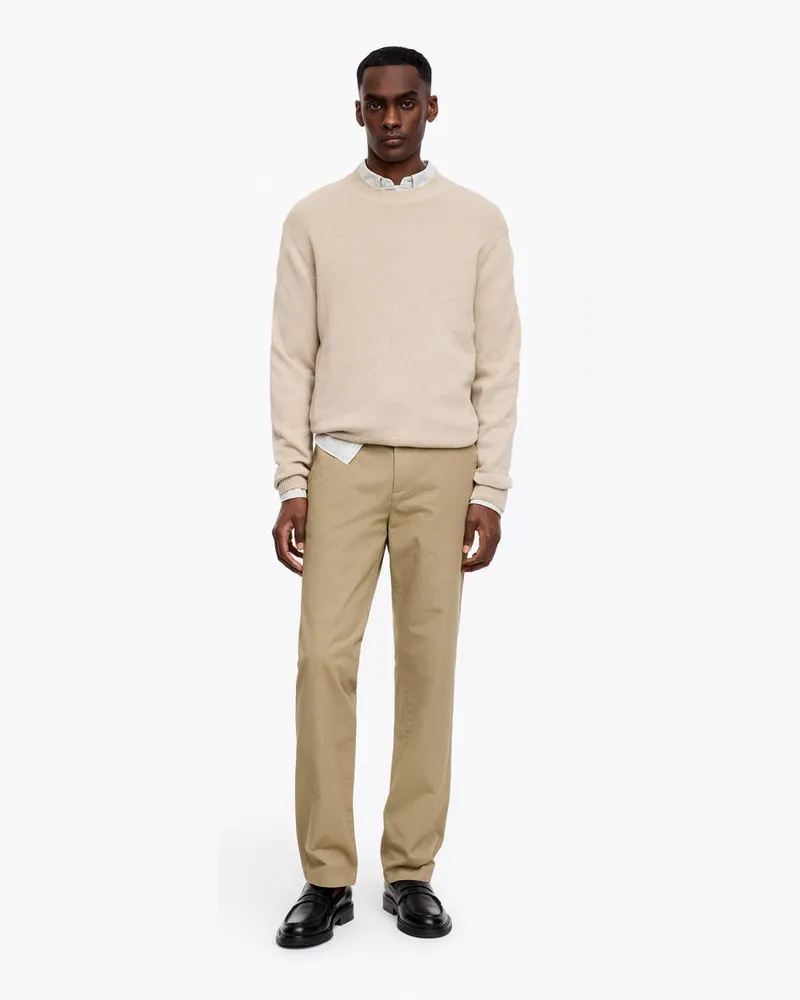 Arket Gerade Geschnittene Chino Aus Baumwolle -Beige Beige