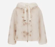 Jacke In Pelz-haptik Mit Luchsoptik - Frau Mäntel & Trenchcoats Elfenbein