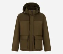 Kurzer Parka Aus Nylon Chamonix Und Einer Gewachsten Baumwollmischung - Mann Parka & Jacken Militärgrün