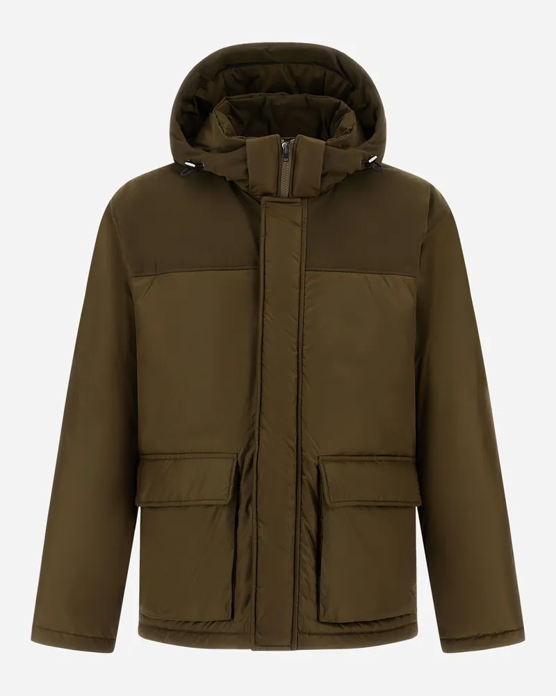 Herno Kurzer Parka Aus Nylon Chamonix Und Einer Gewachsten Baumwollmischung - Mann Parka & Jacken Militärgrün Militärgrün