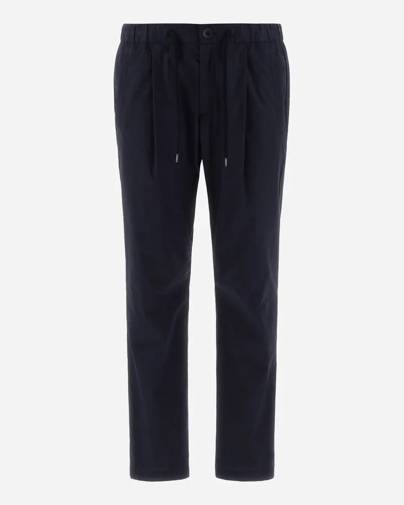 Herno Hose Aus Light Cotton Stretch Marineblau