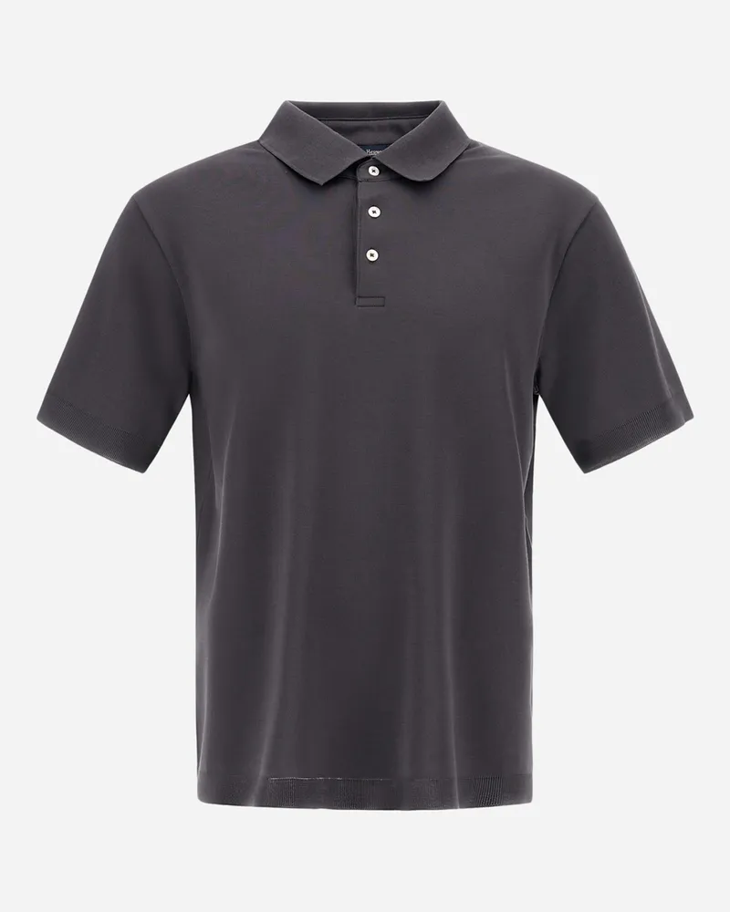 Herno Poloshirt Aus Jersey Knit Effect Grau