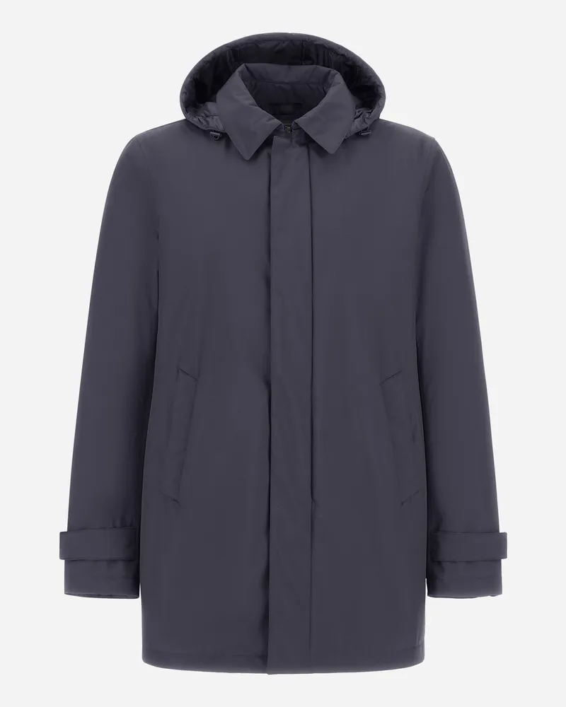 Herno Langer Parka Aus 2 Layers Windstopper - Mann Parka & Jacken Blau Blau