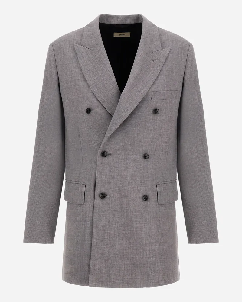 Herno Blazer Aus Wollcanvas - Frau Blazers Hellgrau Hellgrau