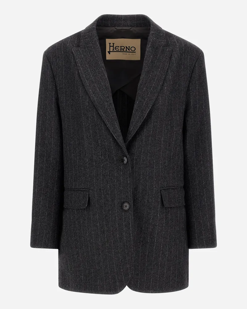 Herno Blazer Aus Wolltuch Mit Nadelstreifenmuster - Frau Blazers Eisen Eisen