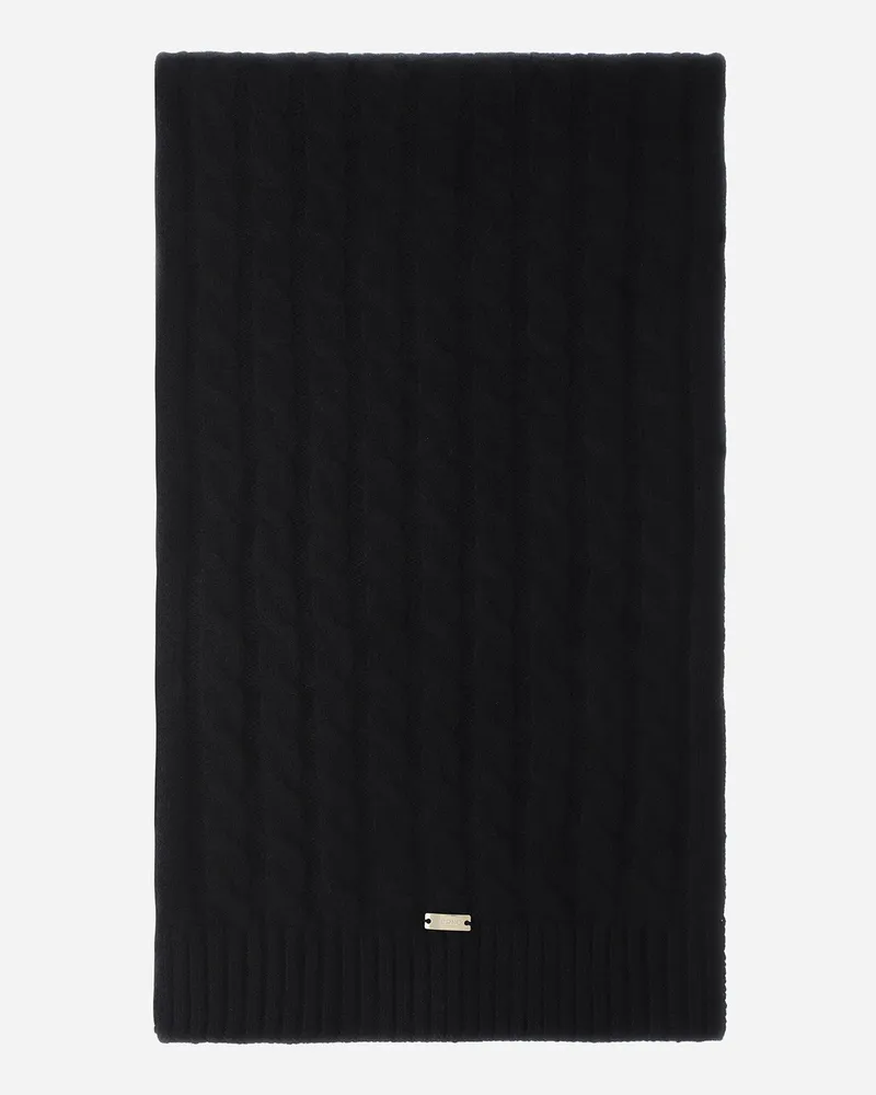 Herno Schal Aus Eternity Cashmere Mit Zopfmuster Schwarz
