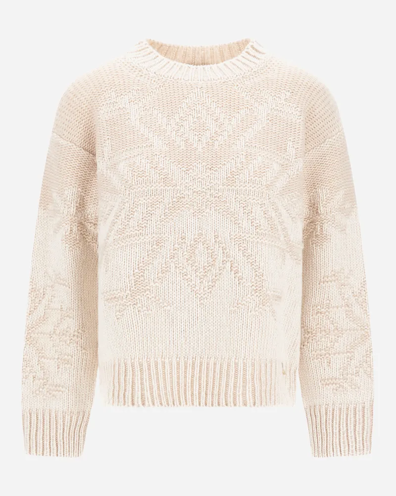 Herno Pullover Aus Wolle Mit Vanisé-intarsienmuster - Frau Pullover & Strickjacken Chantilly Chantilly