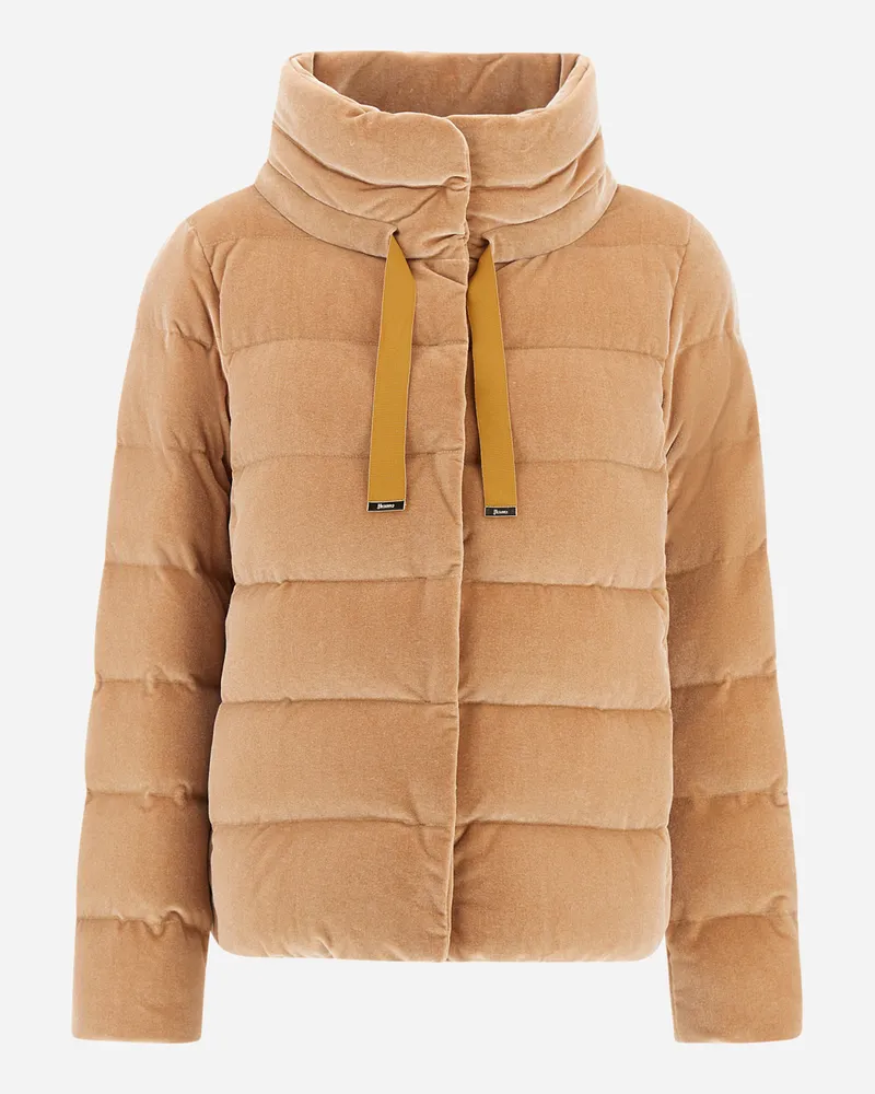 Herno Jacke Aus Smooth Velvet - Frau Parka & Jacken Camel Camel