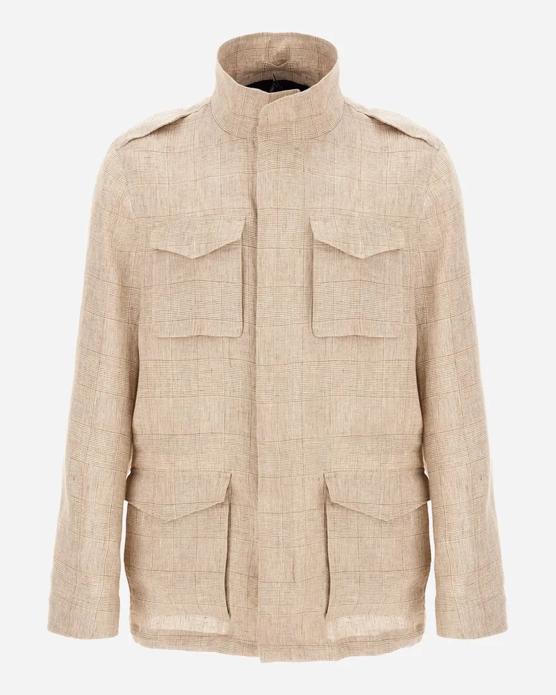 Herno Feldjacke Aus Galles Linen Camel