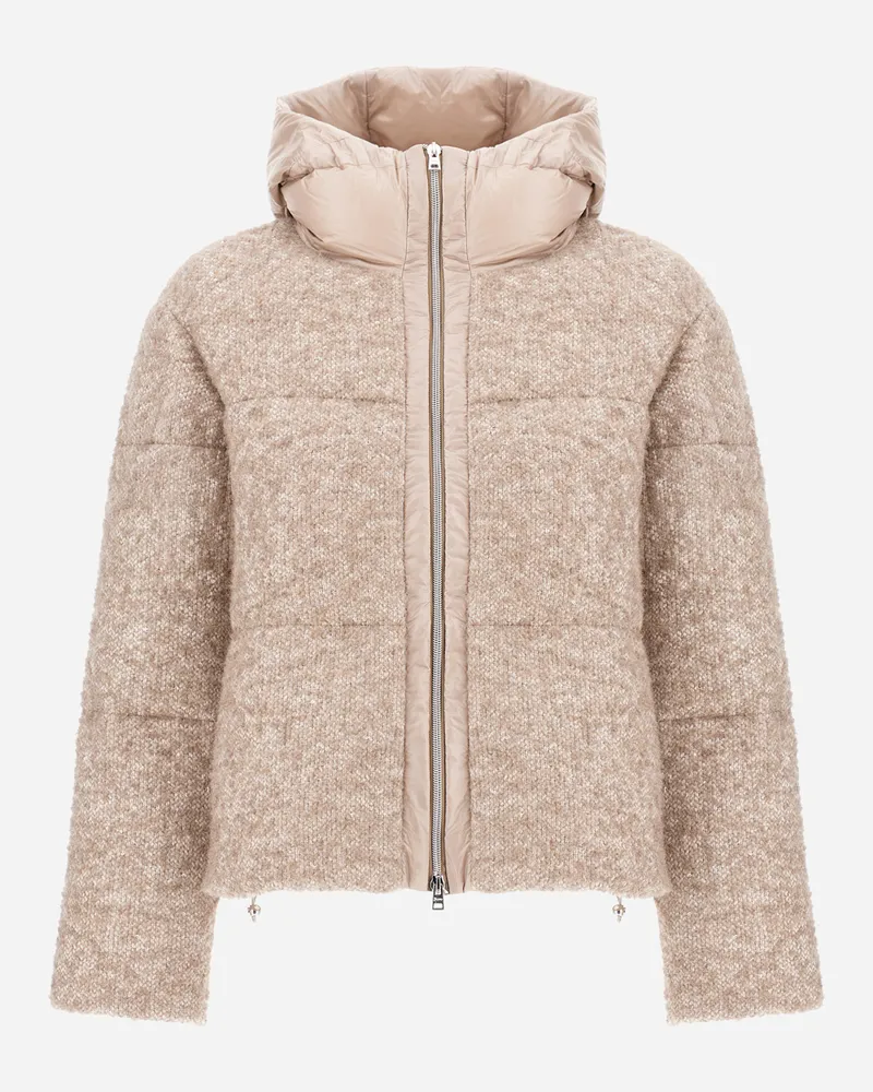 Herno Jacke Resort Aus Einem Alpaka-bouclé-gewebe - Frau Capes Chantilly Chantilly