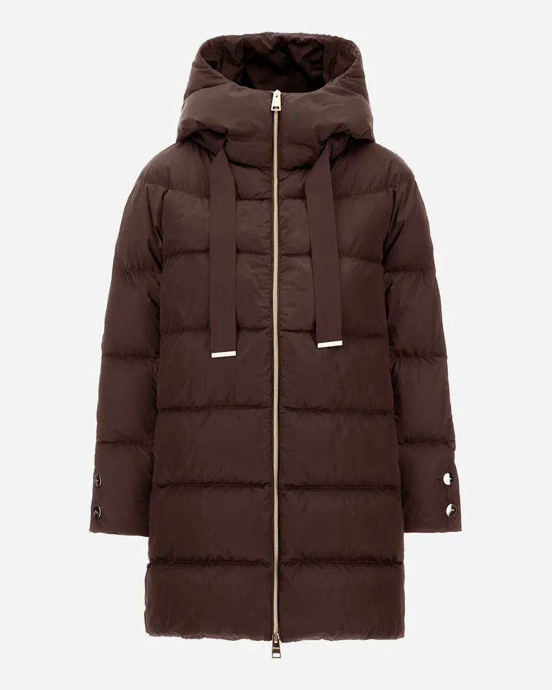 Herno A-form-jacke Aus Satin - Frau A-shape Dunkle Schokolade Dunkle