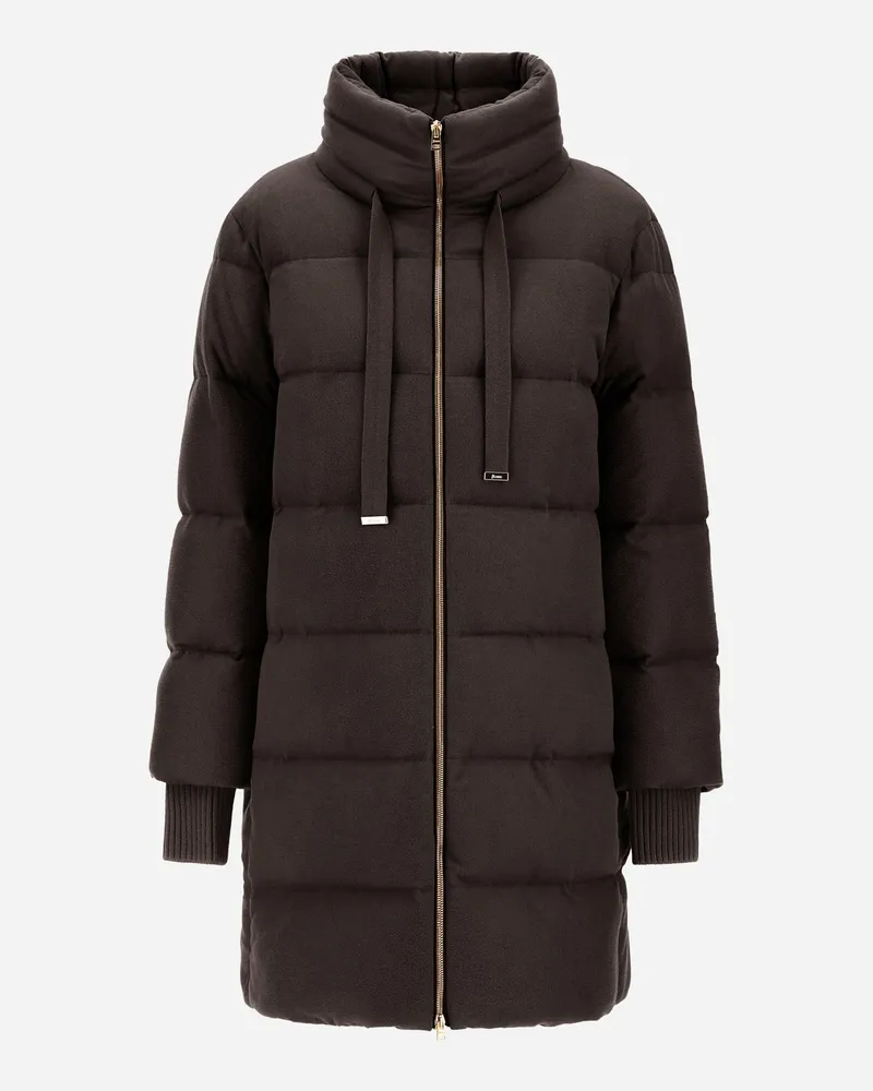 Herno Winterjacke Aus Kaschmir Und Seide - Frau Capes Dunkelbraun Dunkelbraun