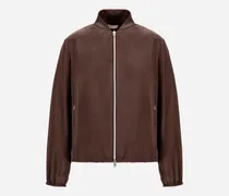 Bomberjacke Resort Aus Extra Feinem Satin - Frau Bomber Dunkle Schokolade