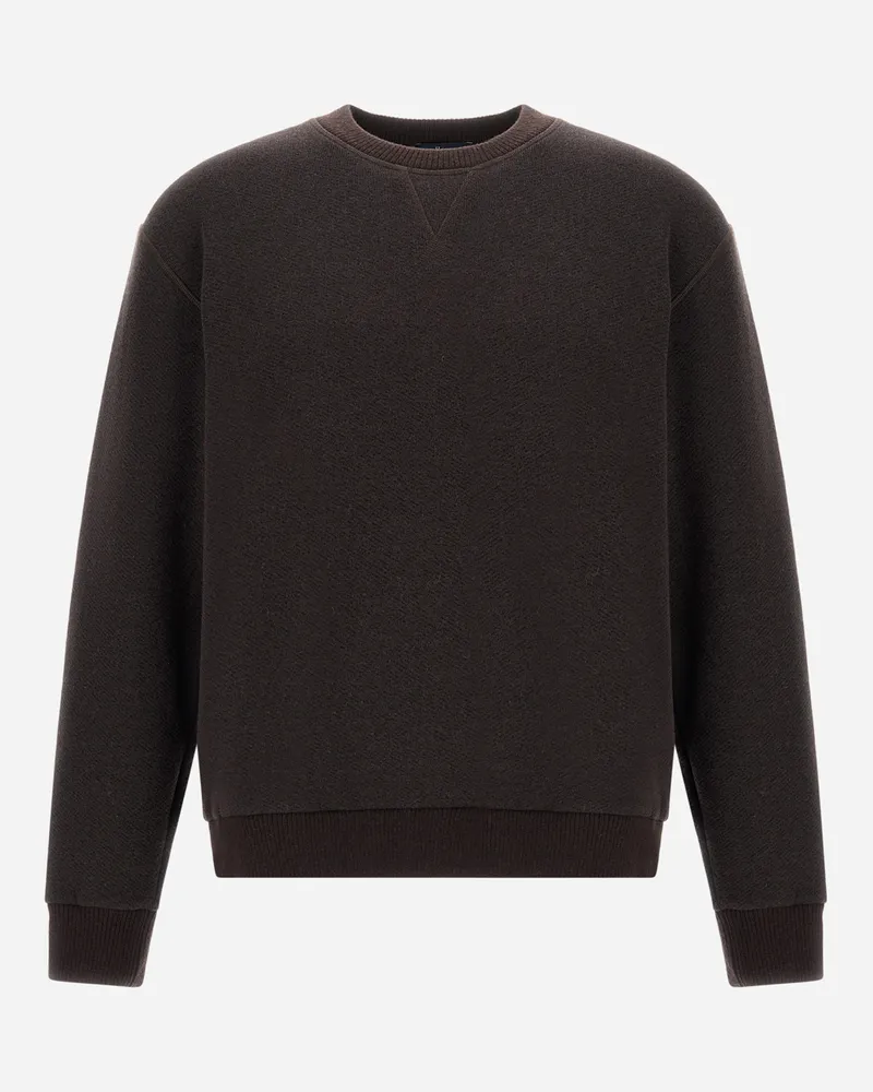 Herno Sweatshirt Mit Rundhalsausschnitt Aus Baumwolle Und Wolle - Mann Pullover & Strickjacken Dunkelbraun Dunkelbraun