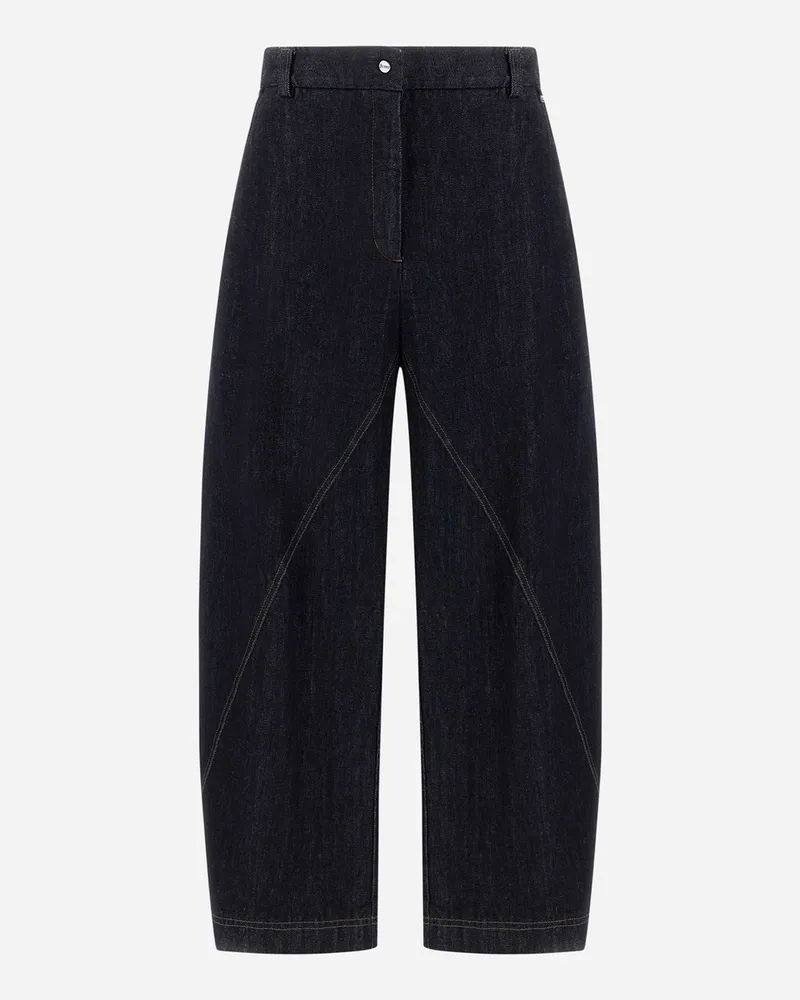 Herno Hose Aus Denim - Frau Hose Marineblau Marineblau